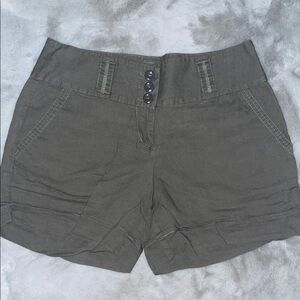 Ann Taylor Olive Green Womens Kahki Cargo Shorts Size 4